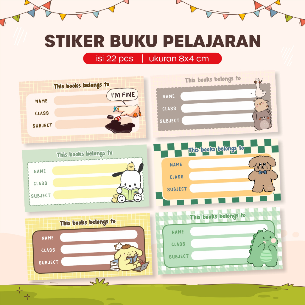 

Stiker Nama Buku Pelajaran Isi 22 Ukuran 8 x 4 cm - Sticker Label Buku Mapel part 2
