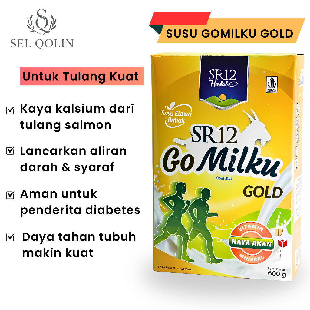 

SR12 Susu Kambing Gomilku Gold Etawa Bubuk 600gr Rendah Lemak Tinggi Kalsium Bebas Gula