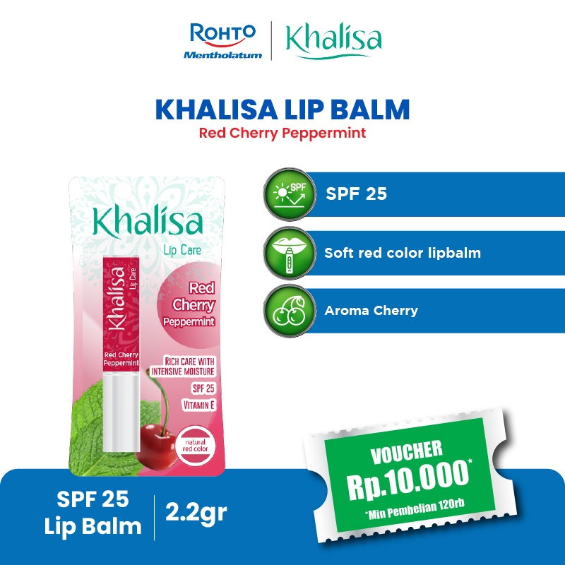 Khalisa Lip Balm Red Cherry Peppermint - 2.2gr (Keep the lips moist so that they are always soft, sm