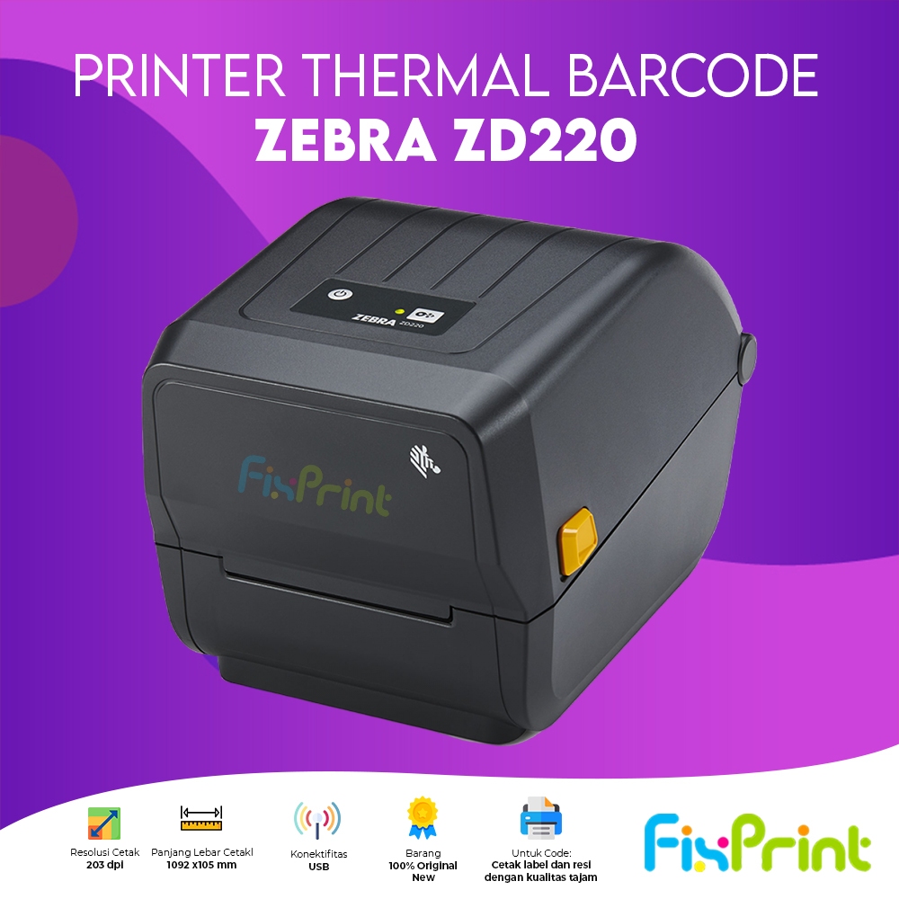 Printer Thermal Label Barcode Original Zebra ZD220 USB Only New Transfer Label Printer Barcode Zebra