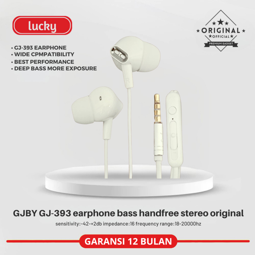 GJBY GJ-393 earphone bass handfree stereo original