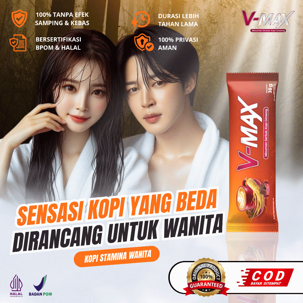 

KOPI V-MAX Original Kopi Stamina Khusus Wanita Rasa Cokelat Penambah Gairah 1 Sachet Bpom & Halal