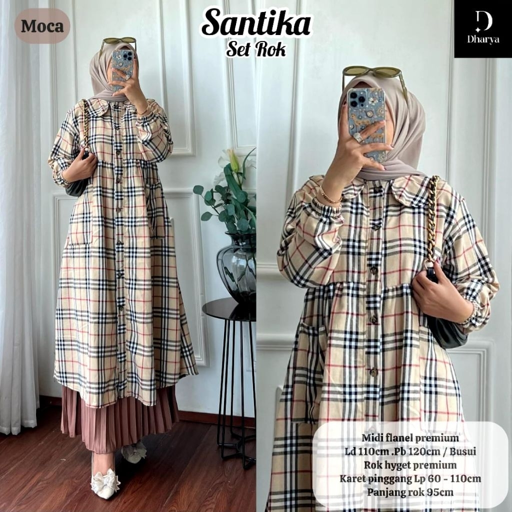 Setelan rok plisket Santika one set by dharya