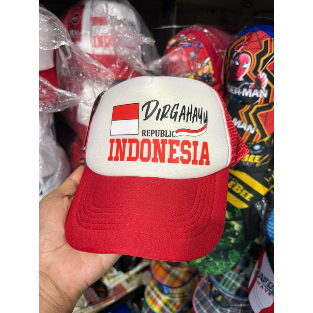 topi jala Indonesia merah putih