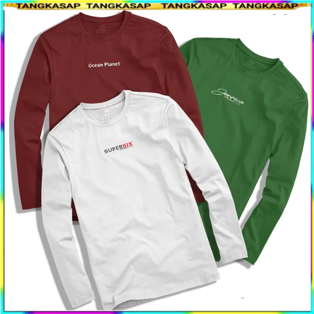 Kaos Distro Polos Lengan Panjang Mix Brand Premium Pria & Wanita / kaos distro terbaru - TANGKASAP