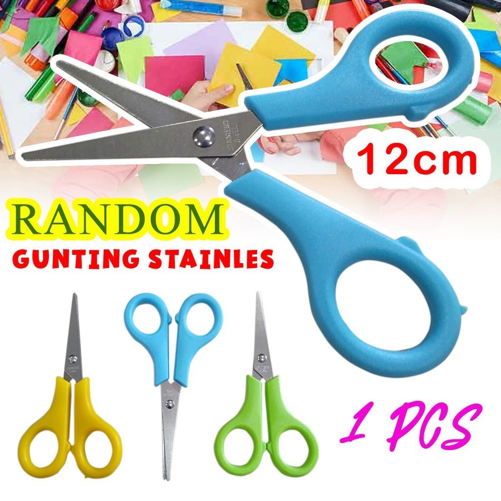 

(SATUAN) Gunting Stainlees Steel Pacman 12 CM Pemotong Tajam Kain Kertas Serbaguna