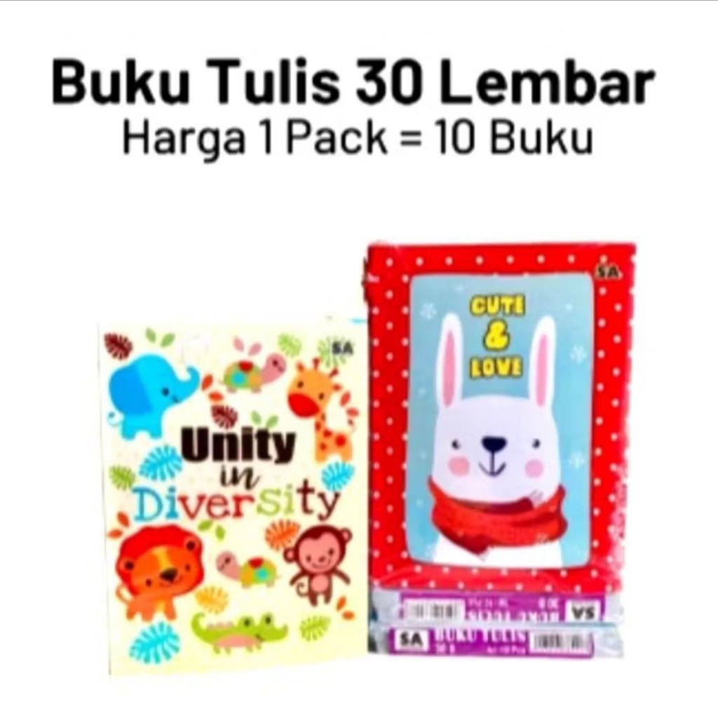 

Buku murah 30Lembar 1pak isi 10buku