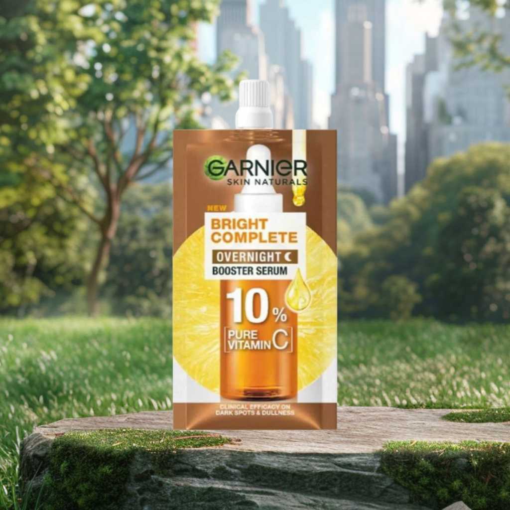 Garnier Bright Complete Overnight Vitamin C Serum - Serum Malam Vitamin C [ 7,5 ml ]