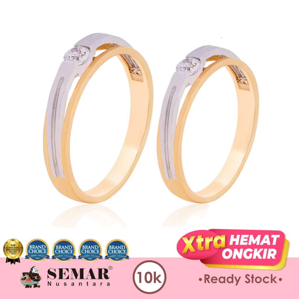 Cincin Emas Qiana Wedding Ring Gold Cincin Nikah 10K Semar Nusantara