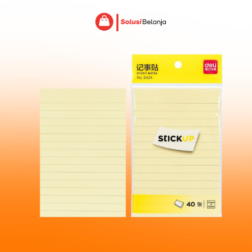 

DELI043 Sticky Notes / Memo Tempel Bergaris 50 lembar 20cm Lem Kuat 21582 Y1683