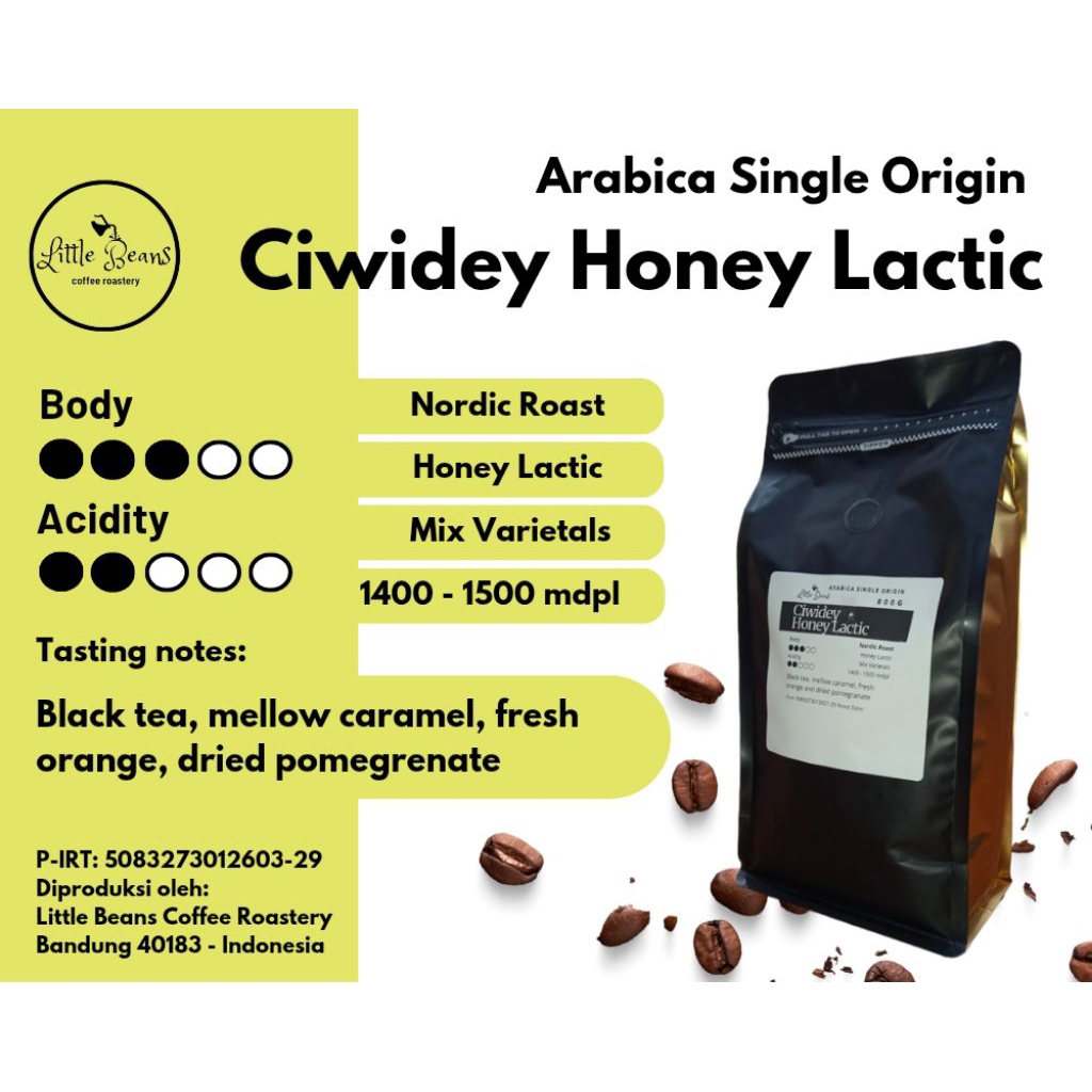 

Kopi Arabica/Arabika Ciwidey Honey Lactic 800gr/400gr/200gr Biji/Bubuk
