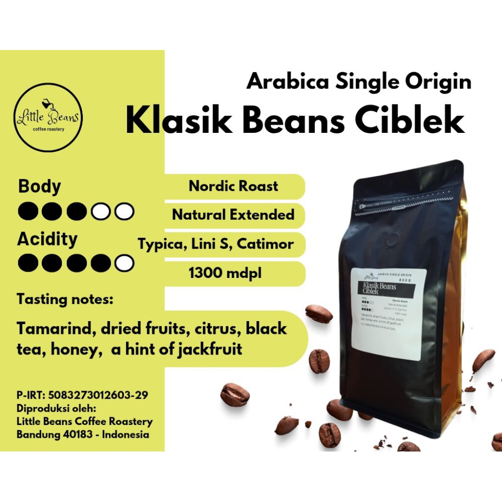 

Kopi Arabica/Arabika Klasik Beans Ciblek 800gr/400gr/200gr Biji/Bubuk