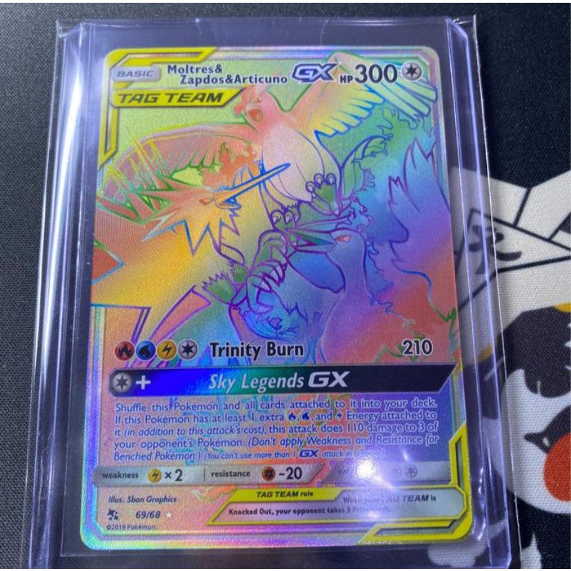 Kartu Pokemon TCG EN Articuno Zapdos Moltres Tag GX HR Hidden Fates