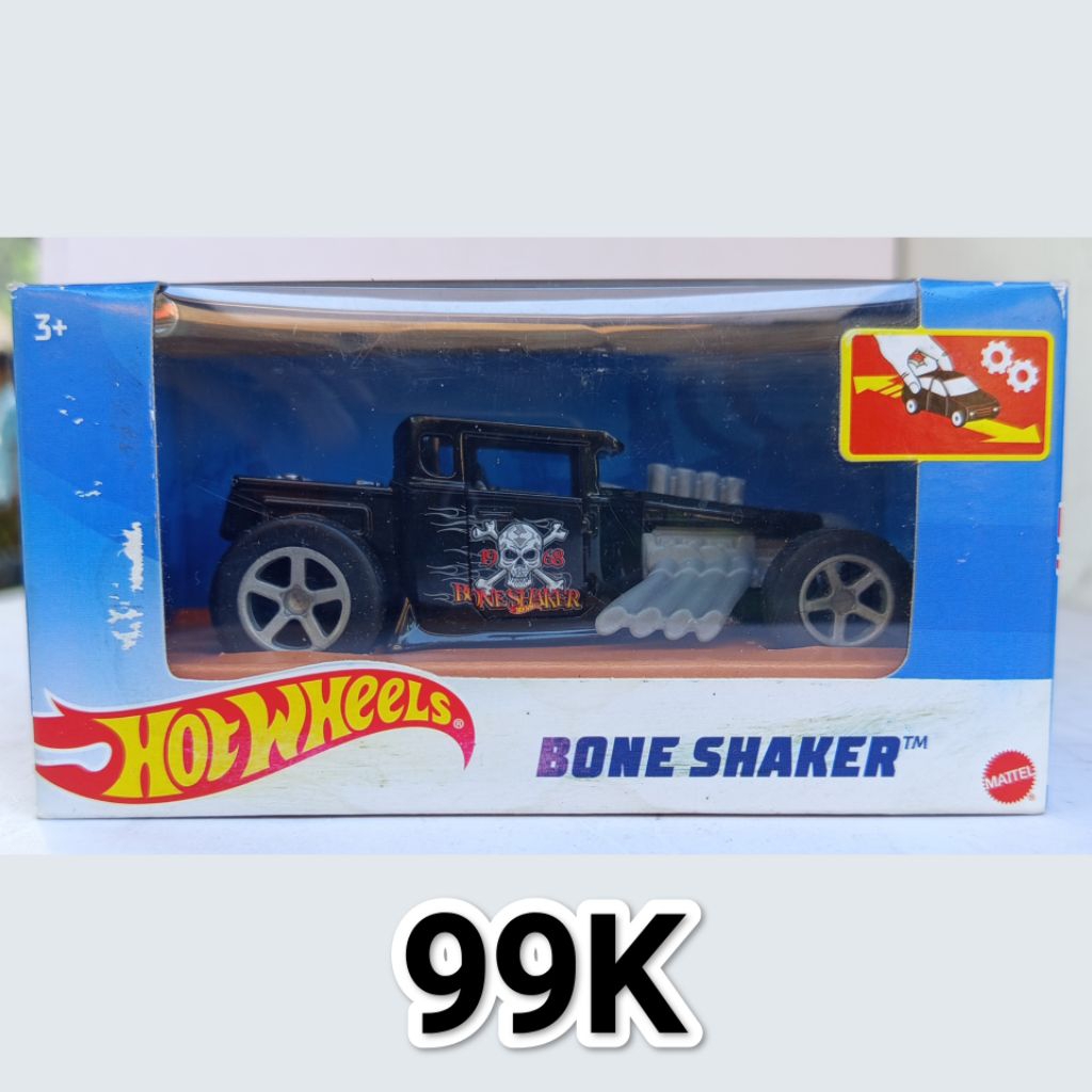 Hot Wheels Pullback Bone Shaker Hitam