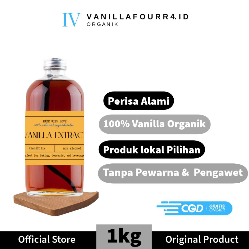 

vanilla exract premium gourmet 1000ml homemade halal (non alkohol)