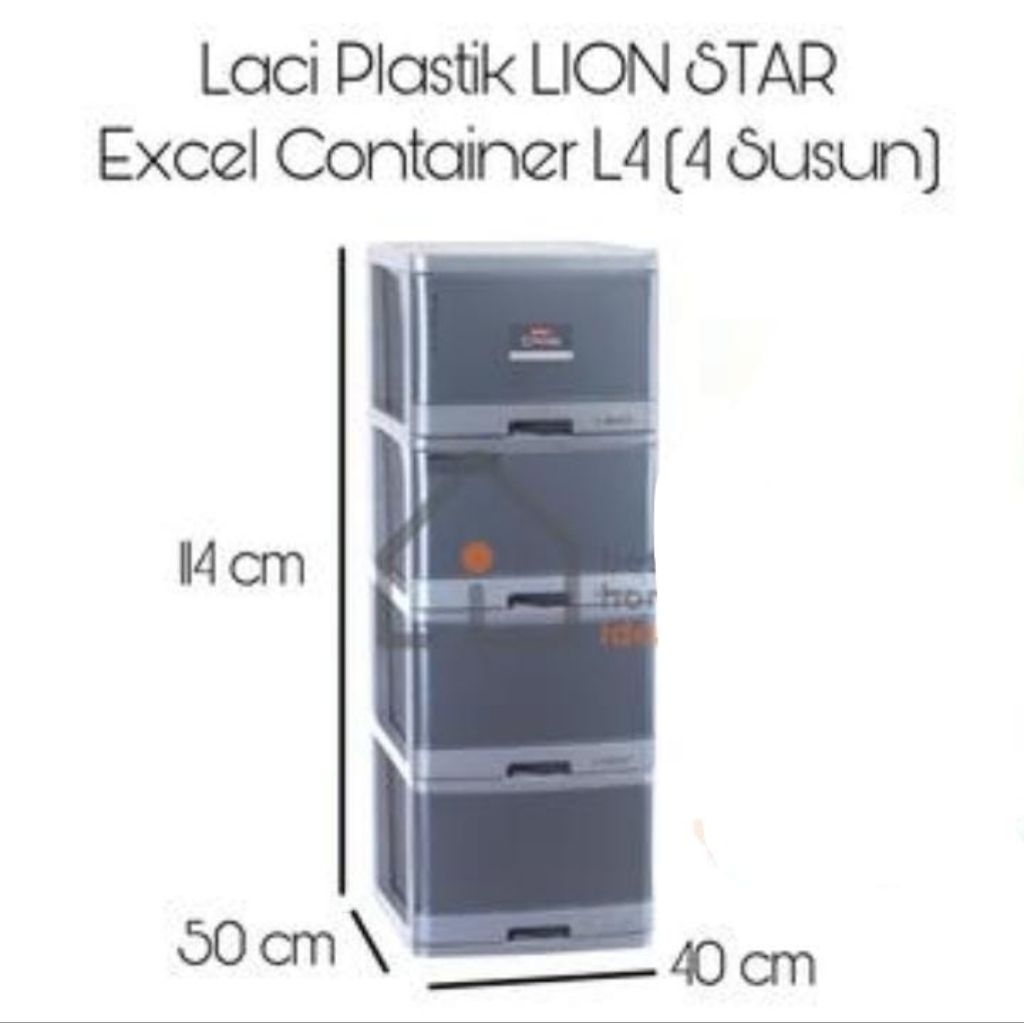 l Lion Star - Lemari Pakaian Plastik Susun 4-5 / LaciContainer Kabinet Plastik / Excel Pakaian Plast