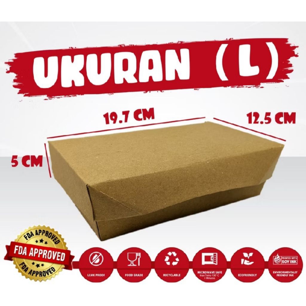 kotak makan kertas ukuran L