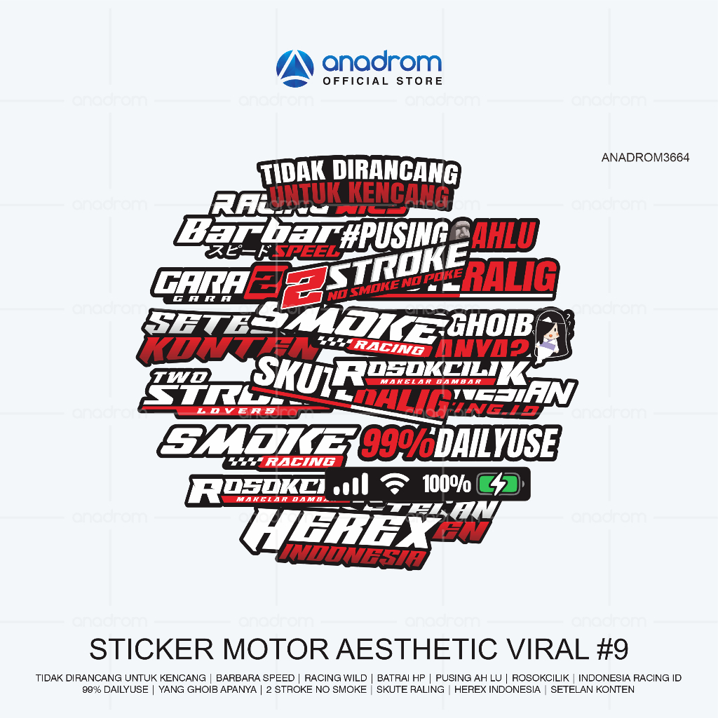 Stiker Motor Viral #09 | TIDAK DIRANCANG UNTUK KENCANG | BARBARA SPEED | RACING WILD | BATRAI HP | P