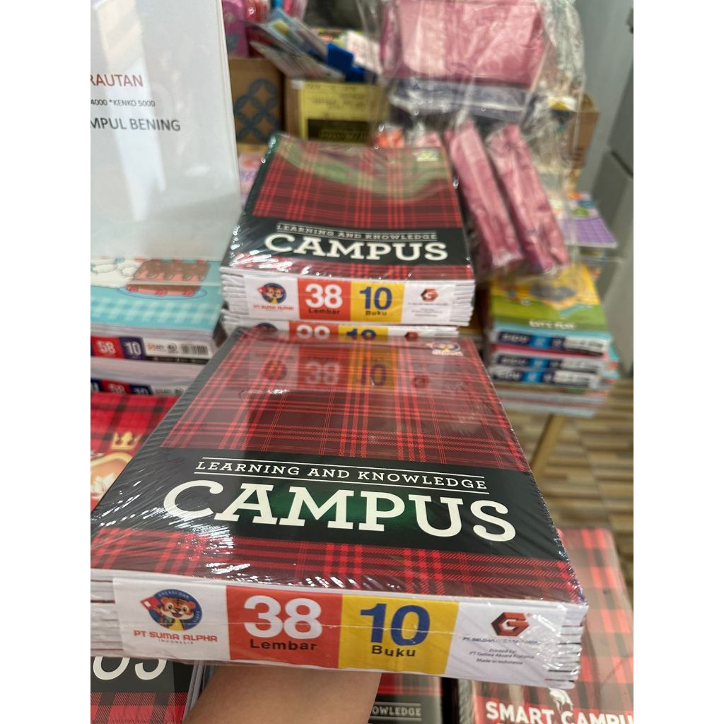 

BUKU TULIS BOXY CAMPUS SUMA ISI 38 LEMBAR PER PACK ISI 10 BUKU KERTAS TEBAL