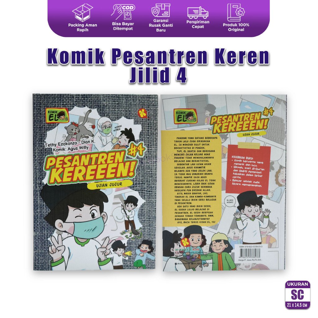 Komik Anak Islam Muslim Pesantren Kereen Keren Jilid Seri 4 Ujian Jujur Penerbit Pustaka Al-Kautsar 