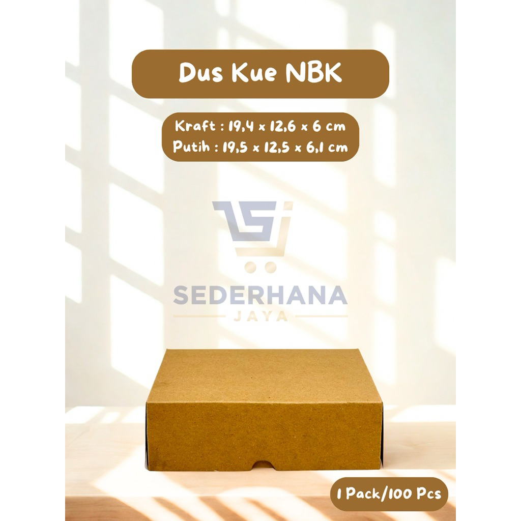 

Kotak Dus Snack Kue Box Nasi Kraft NBK 100 Pcs/1 Pack