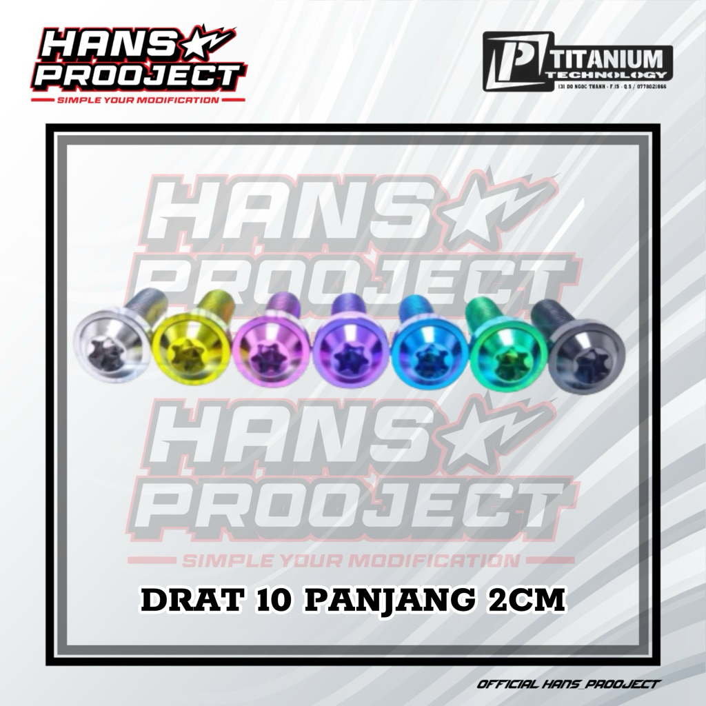 Baut TITANIUM BIG HEAD M6x20 (1 Baut)