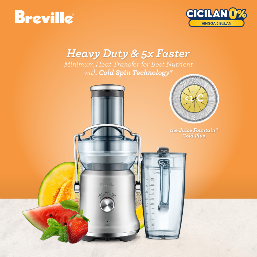 Breville the Juice Fountain Cold Plus - Mesin Ekstraksi Jus Buah dan Sayur Juicer Heavy Duty