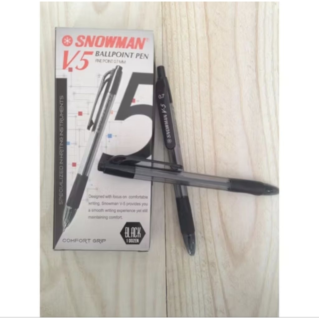 

Pulpen/Pena/Ballpoint Snowman V5 0.7 mm (isi 12 pcs)