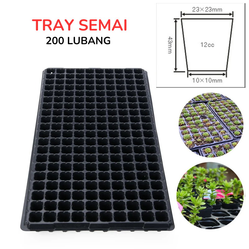 Tray Semai Lubang 200 Tebal Pot Tray Seedling Tray Penyemaian / Tray Bibit