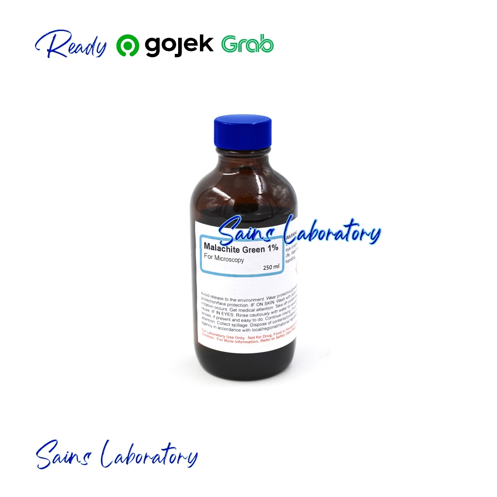 Malachite Green Oxalat 1% 250 ml C52H54N4O12 Solutions Miscroscopy Malatchit Green Merck Analysis