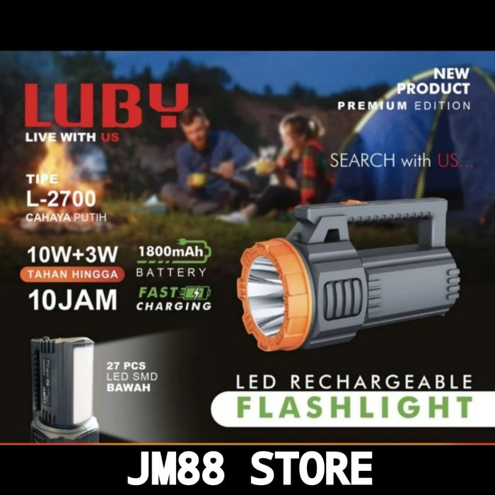 Senter luby 10 watt baterai cas ulang L 2700 premium / Senter cas luby L 2700