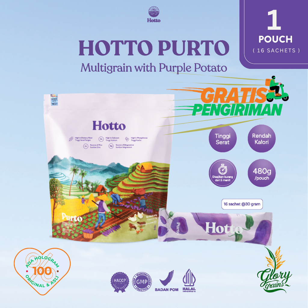 

HOTTO PURTO 1 POUCH HOLOGRAM ORI SEGEL
