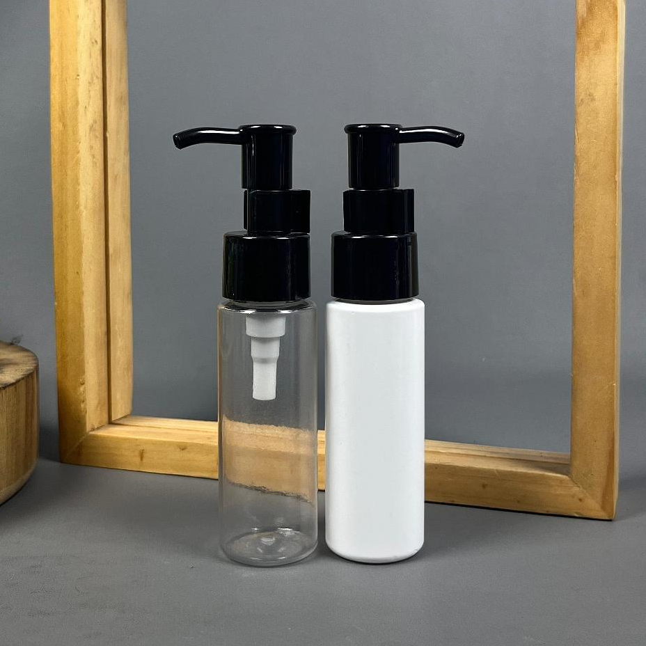 Botol Pump 50 Ml RF / Botol Pump Clip Oil Hitam 50 Ml / Botol Lotion Pump 50 Ml / Botol Sabun 50 Ml