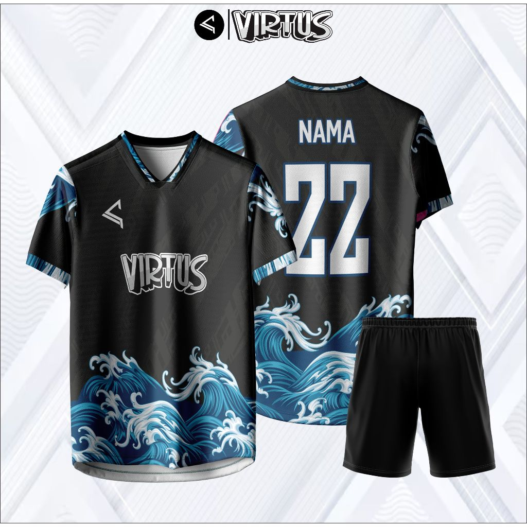 Virtus Jersey Sepak Bola | Jersey Futsal | Jersey Voli Custom Free Name Set | Jersey custom