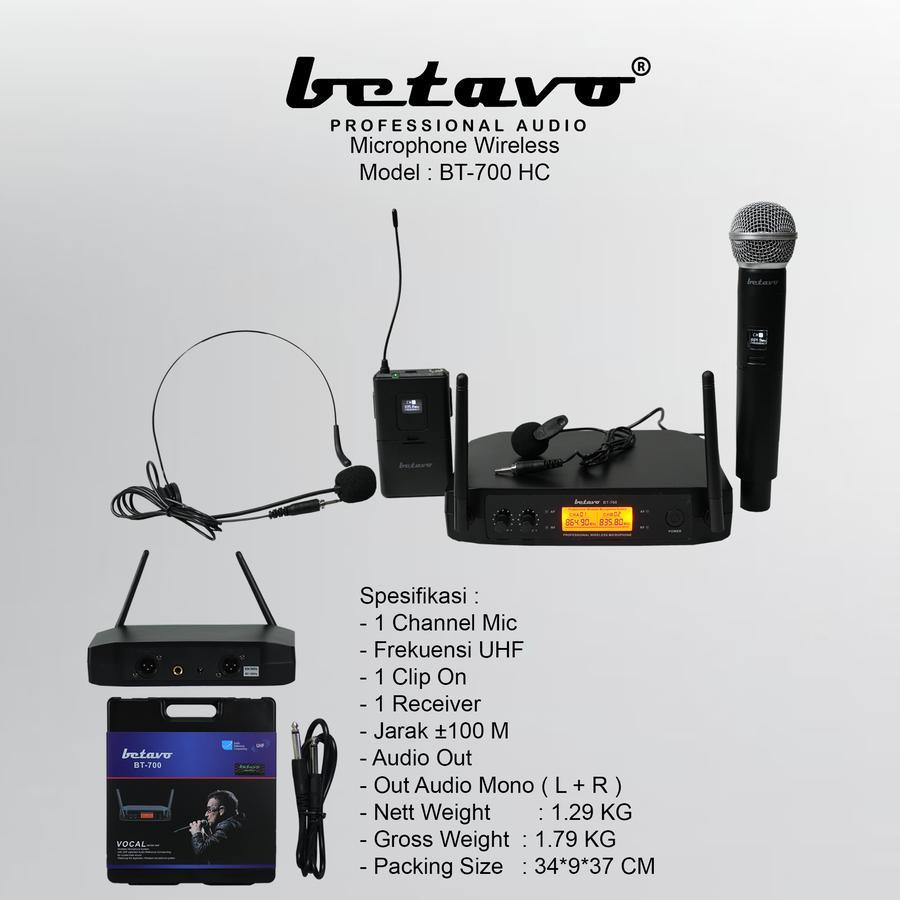 Mic Wireless Betavo BT-700 HC Mikrofon Microphone - Mik Wireless BETAVO ORIGINAL