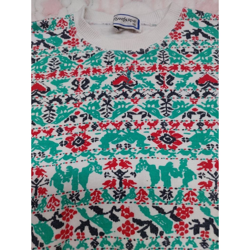 JAKET SWEATER CREWNECK ANAK YSL HIJAU SECOND