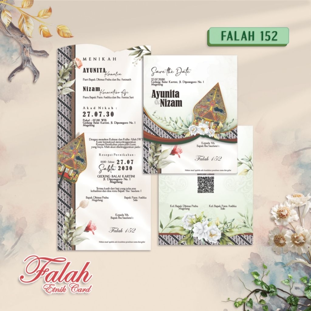Blangko undangan Falah 152 Kertas Undangan Pernikahan Falah 152
