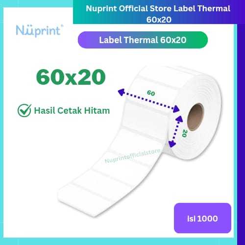 

NUPRINT Label Sticker Thermal 60 X 20 isi1000