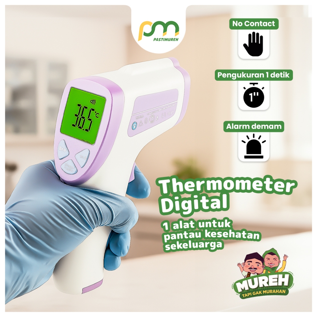 PASTIMUREH Thermometer Digital / Termometer Tembak Suhu Badan Infrared / Termometer Tembak/