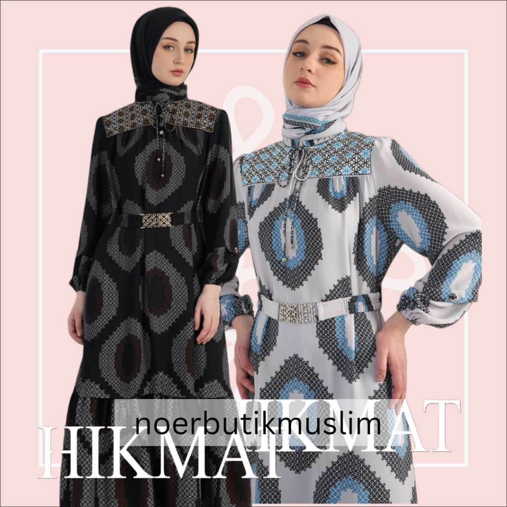 Hikmat fashion original D1247 abaya hikmat Terbaru 2024 ori noerbutikmuslim