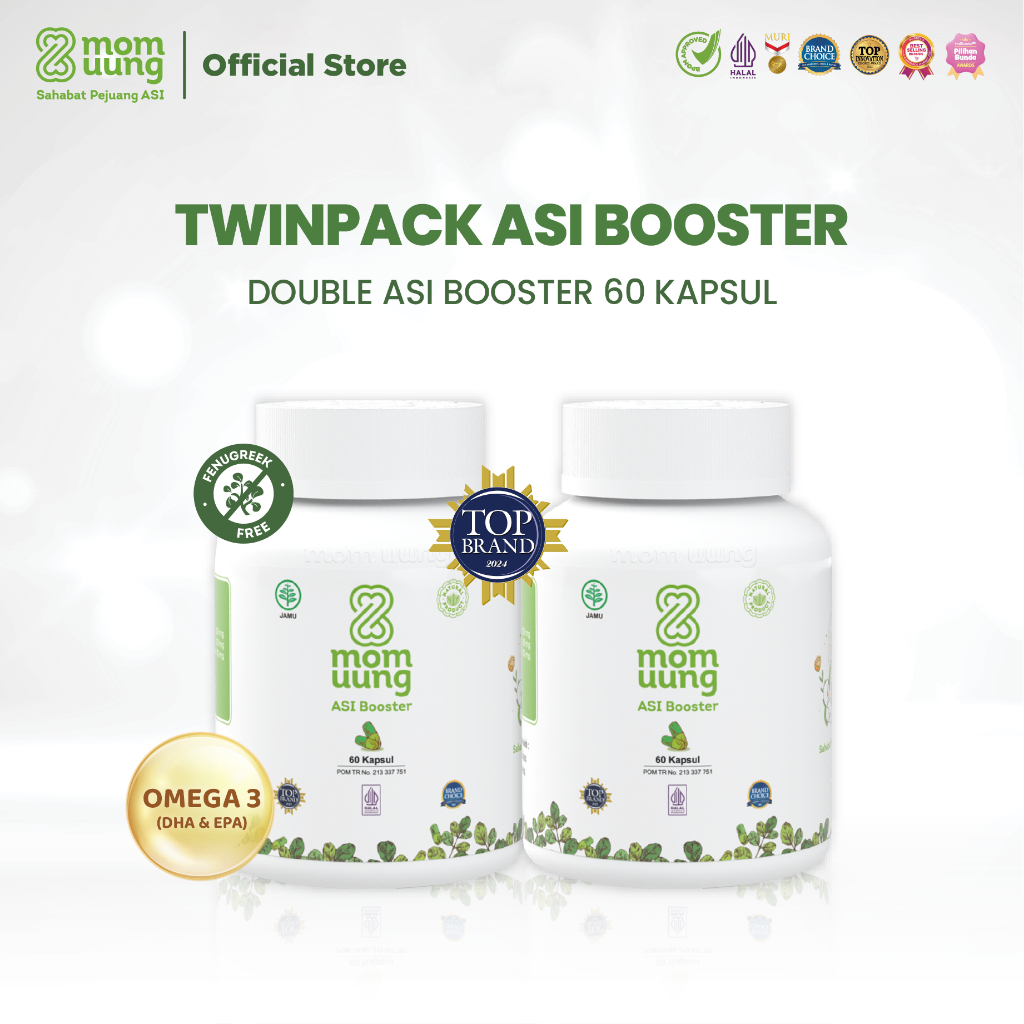 Mom Uung Twinpack Booster - ASI Booster Isi 60 Kapsul 2 Pcs - Pelancar ASI Halal BPOM