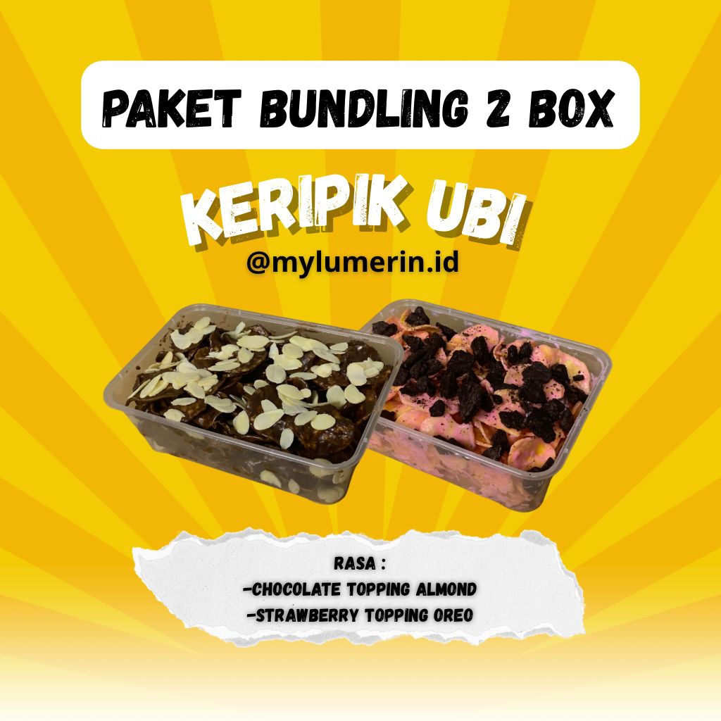

MYLUMERIN Paket Bundling Keripik Ubi Lumer Toping 2 Box 500 Gram - Cemilan Manis, Renyah & Lumer