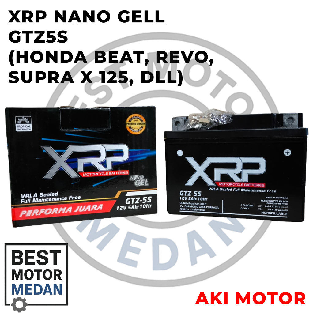 Aki Motor BEAT, REVO, SCOPPY, SUPRA X 125 - XRP NANO-GELL GTZ5S