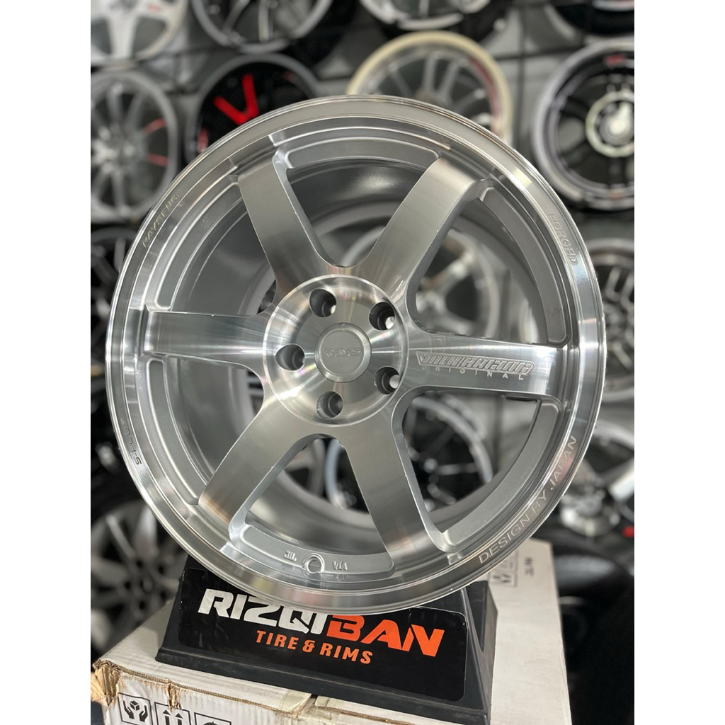 velg te37 r18 full polish pcd 5x114 lebar 9,5 kondisi baru