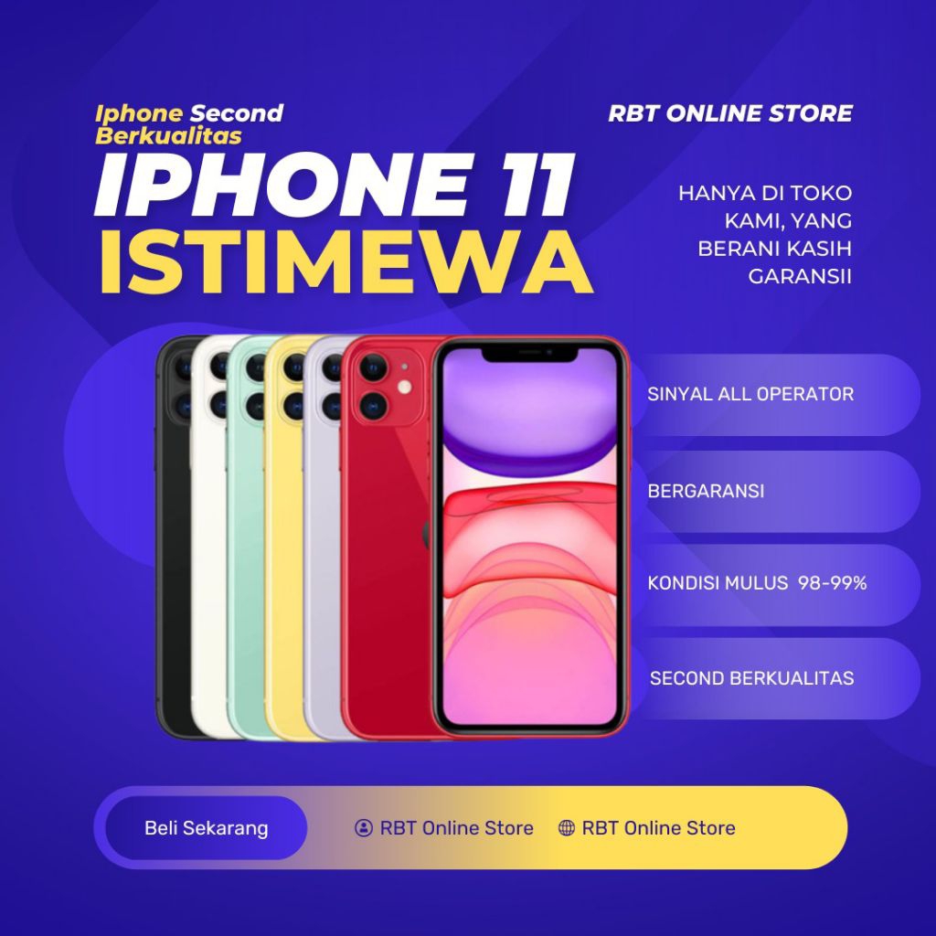 Iphone 11 64 GB dan 128GB inter second Like New all operator