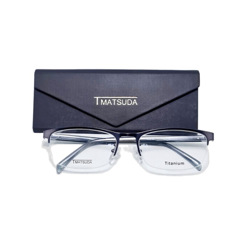 Frame Kacamata Titanium T matsuda Machida TM3008 C02 Grey 60-19-150 big size lebar
