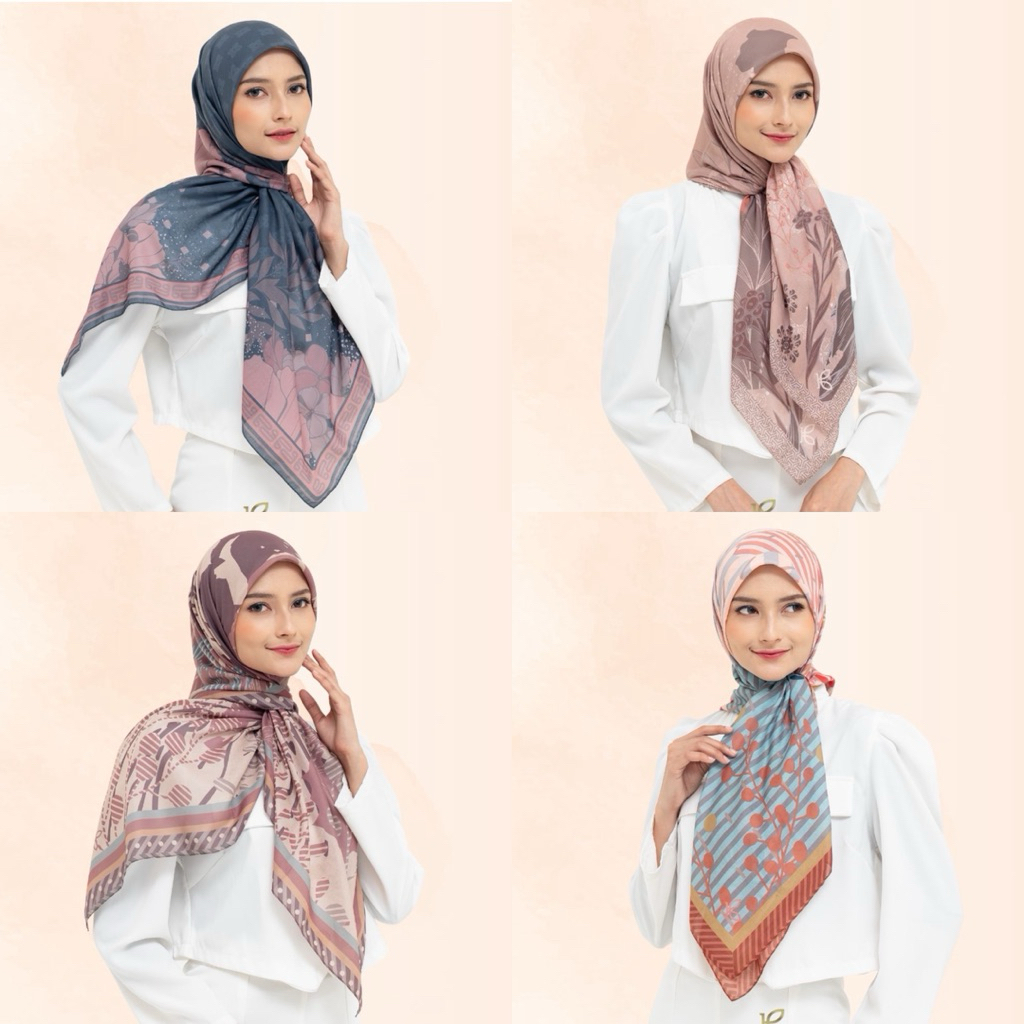 Kinaya SENARY SERIES | NAILA, LAHYA, KHANSA, AALIFA | HIJAB VOAL SEGI EMPAT | KERUDUNG MOTIF | JILBA