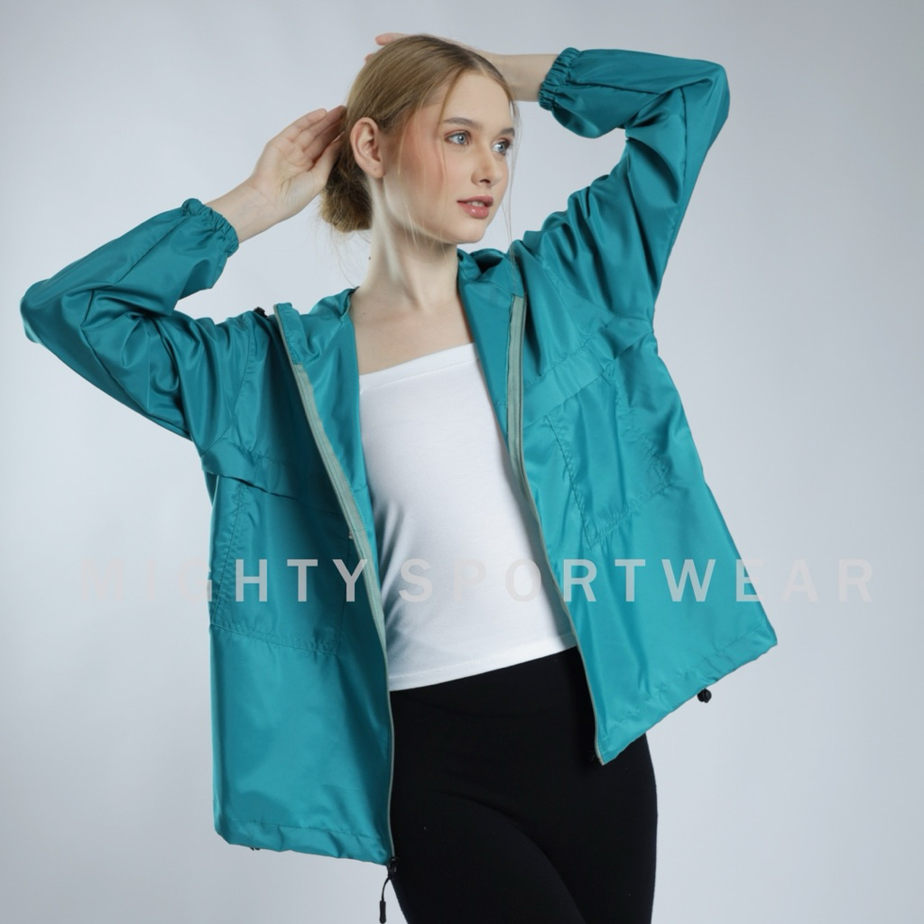 MIGHTY-Jaket Parasut Waterproof Tebal Pria Olahraga Mendaki Berlari Bersepeda Hoodie UV Protection C