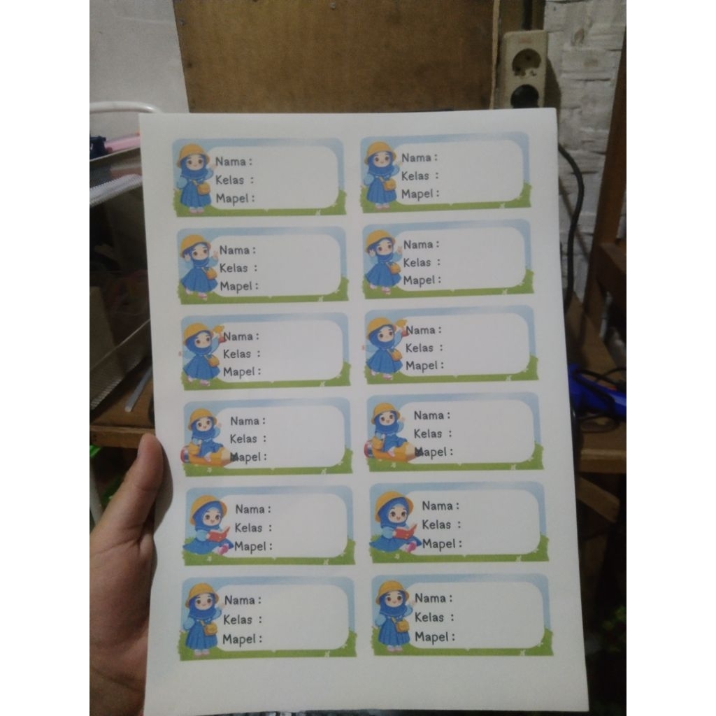 

stiker label buku pelajaran costum