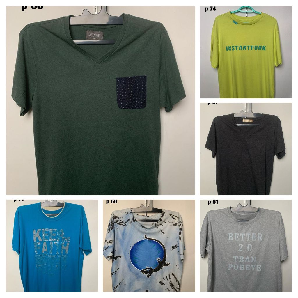 kaos oblong lengan pendek casual preloved pria wanita